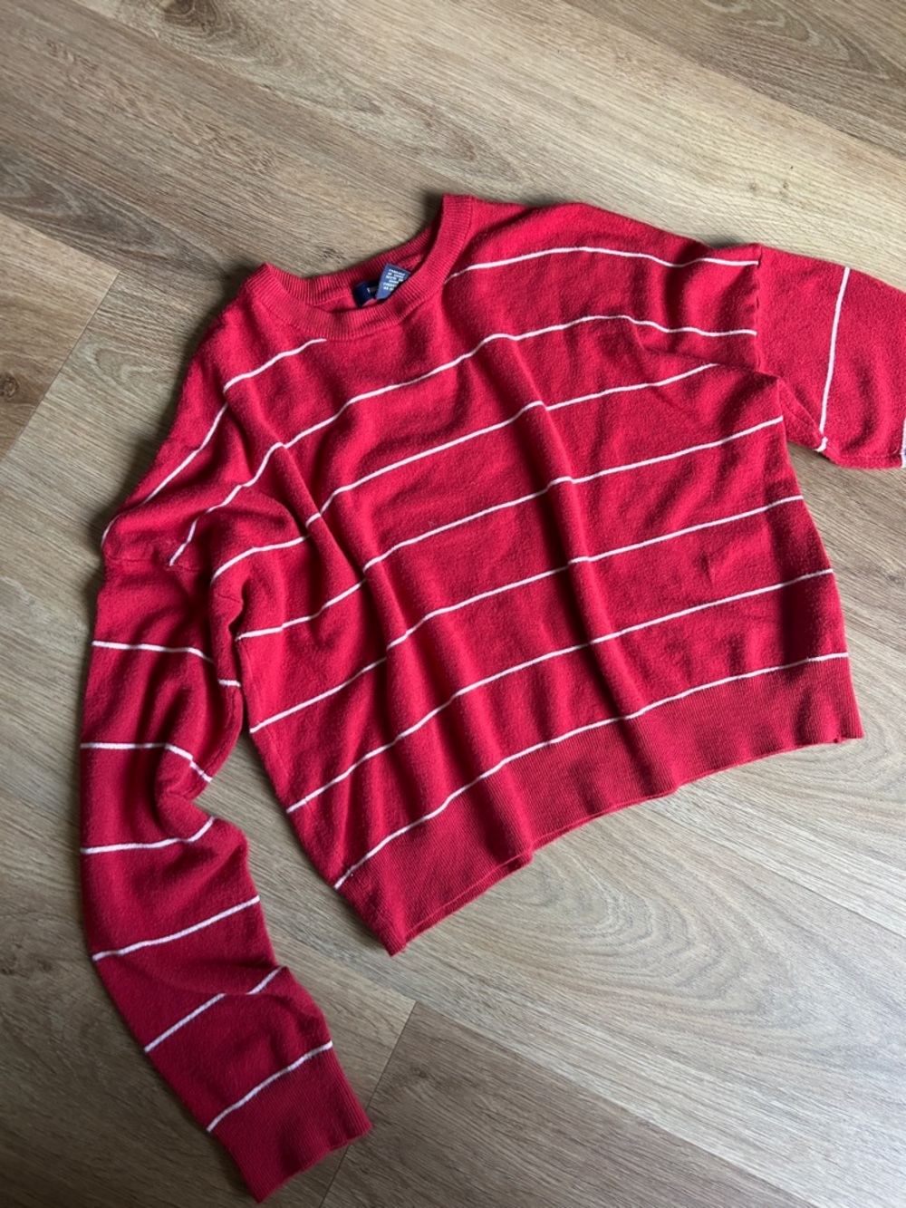 F21 Red Striped Crewneck Sweater